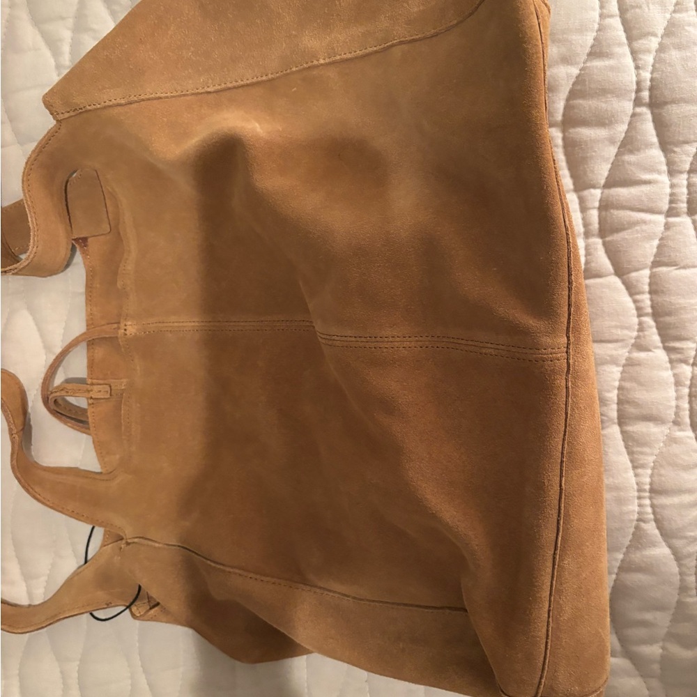 Tan Suede Tote Bag